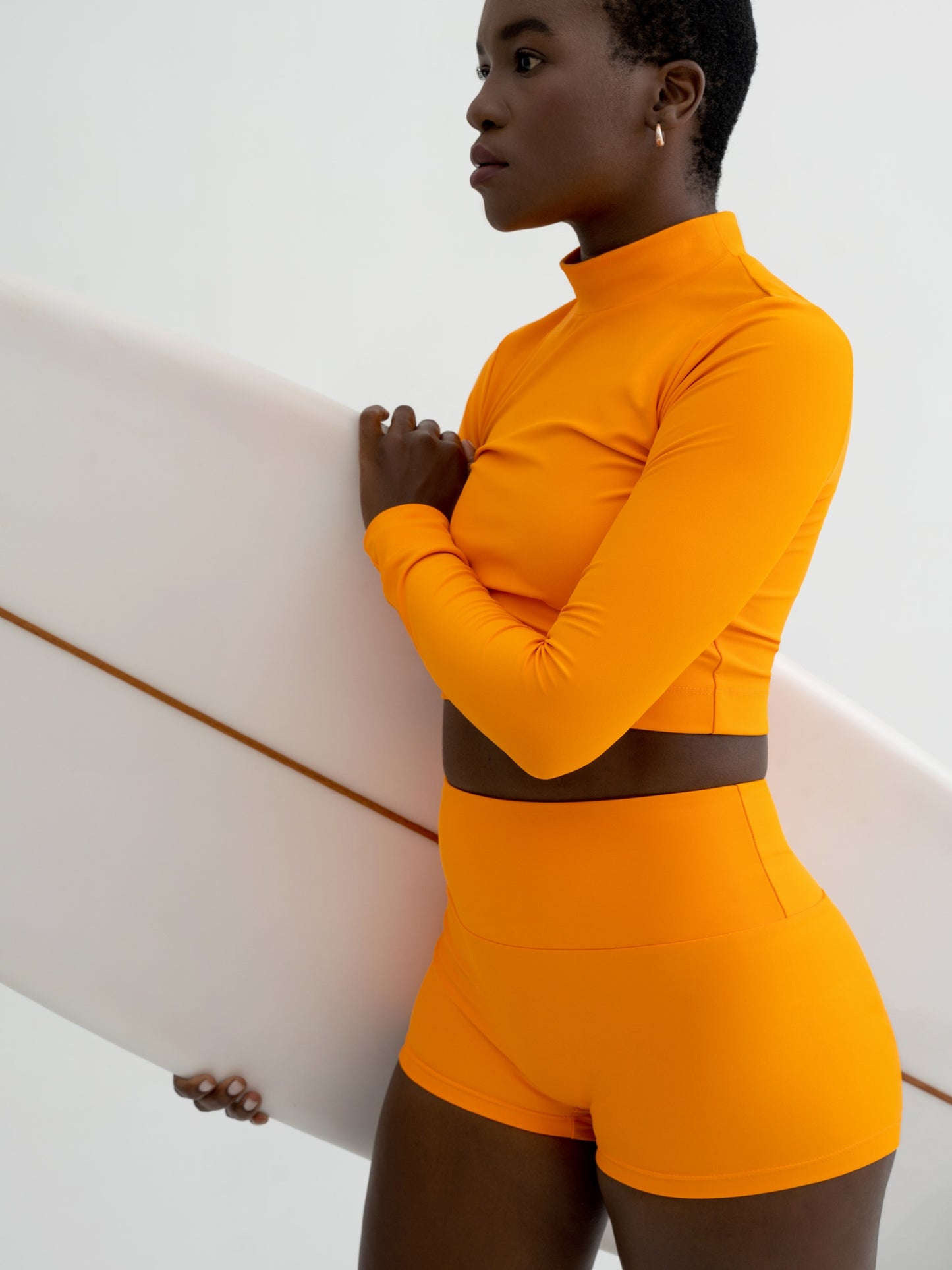 Long Sleeve Crop Top Orange