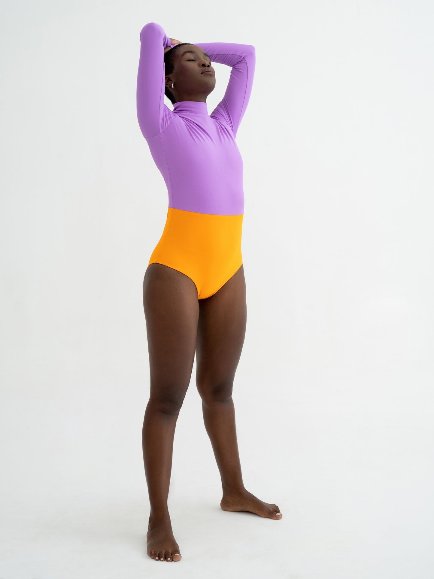 Full Body Swimsuit Orange-Lavender