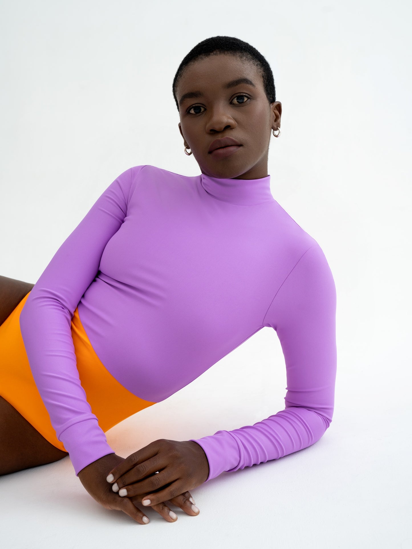 Full Body Swimsuit Orange-Lavender